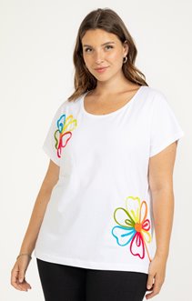 Tee-shirt avec cordes en fleurs