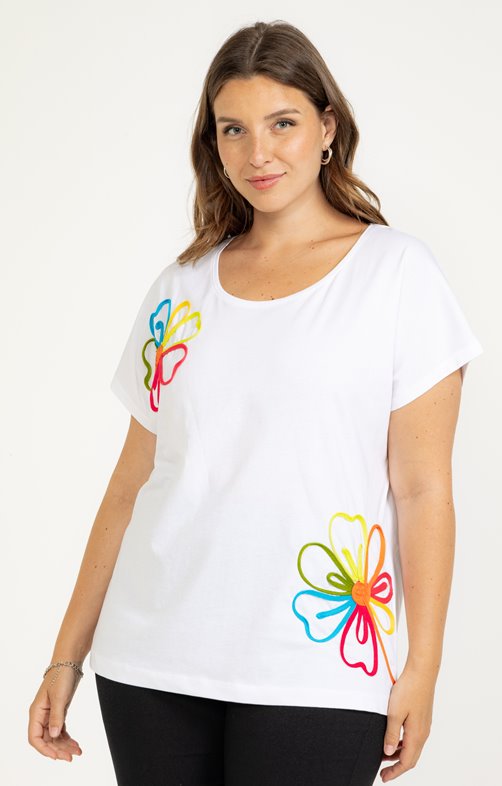 Tee-shirt avec cordes en fleurs
