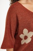 Pull avec fleurs fantaisie