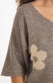 Pull avec fleurs fantaisie