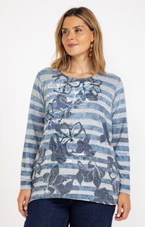 Tee-shirt maille chaude rayé