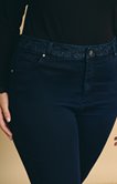 Pantalon droit ceinture brodée