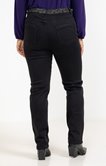 Pantalon droit ceinture brodée