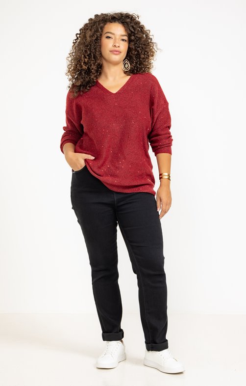 Pantalon droit noir denim