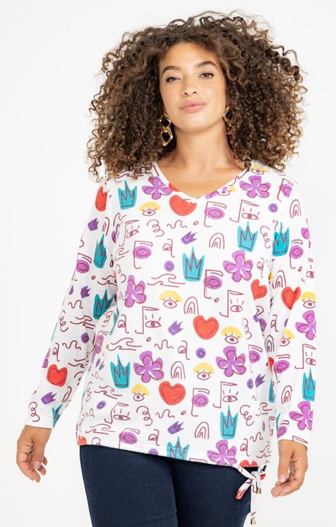 Tee-shirt maille chaude imprimé