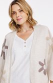 Gilet ouvert avec fleurs