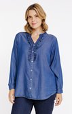Chemise en jean avec froufrous