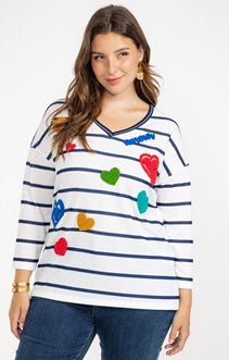 Tee-shirt rayé avec patchs