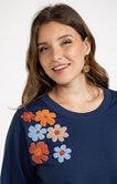 Sweat avec patchs fleurs