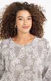 Tee-shirt maille chaude reliéfée fleurs