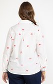 Chemise avec coeurs brodés