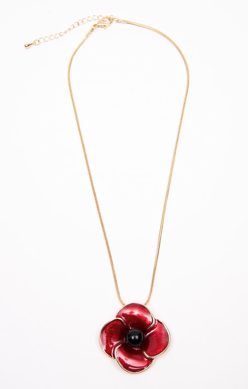 Collier coquelicot