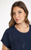 Tee-shirt avec broderies fleurs