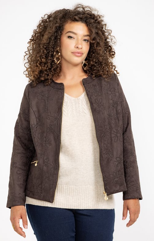 Veste brodée zippée