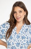 Tee-shirt maille relifée imprimé floral