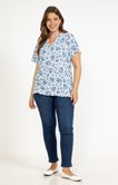 Tee-shirt maille relifée imprimé floral