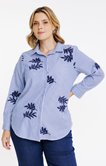 Chemise rayée et brodée