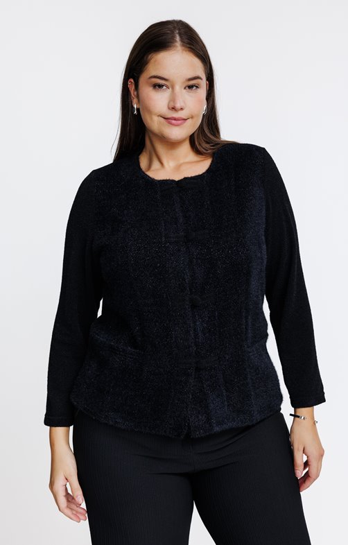 Gilet bi-matière boutonné