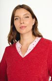 Pull 2-en-1 avec chemise rayée