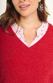 Pull 2-en-1 avec chemise rayée