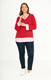 Pull 2-en-1 avec chemise rayée