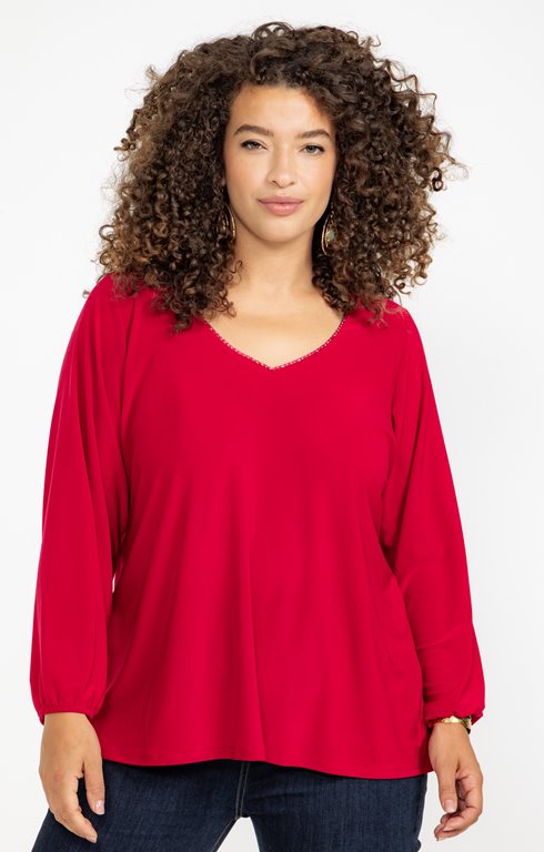 Tee-shirt encolure V fantaisie