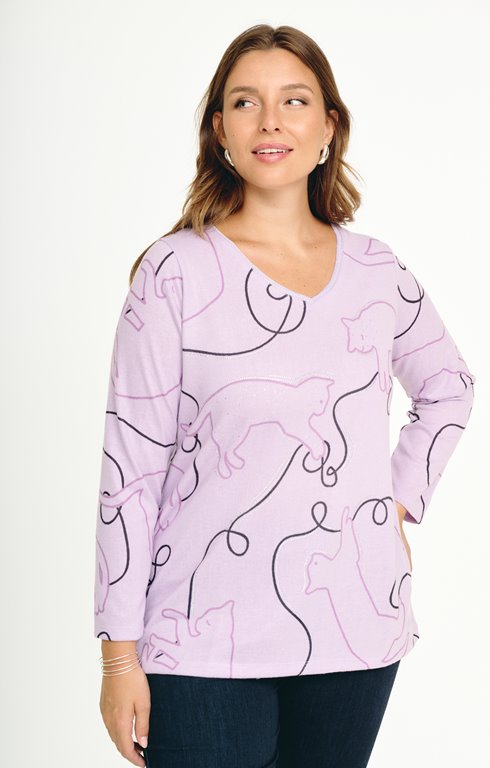 Tee-shirt maille chaude imprimé