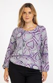 Tee-shirt maille chaude imprimé coeurs