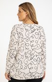 Tee-shirt maille chaude imprimé coeurs