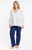 Chemise unie avec manches brodées