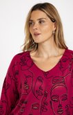 Tee-shirt maille chaude imprimé visages