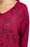 Tee-shirt maille chaude imprimé visages