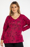 Tee-shirt maille chaude imprimé visages