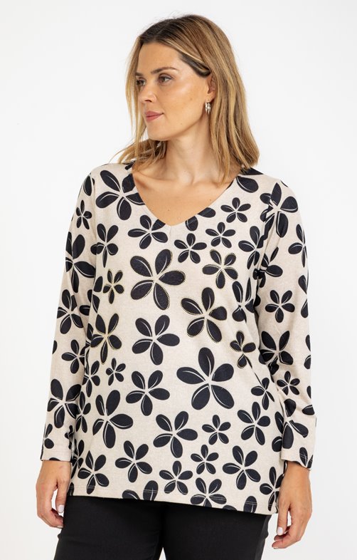 Tee-shirt maille chaude imprimé
