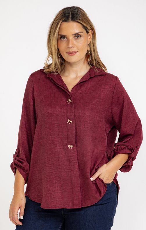Chemise avec boutons noeuds fantaisies