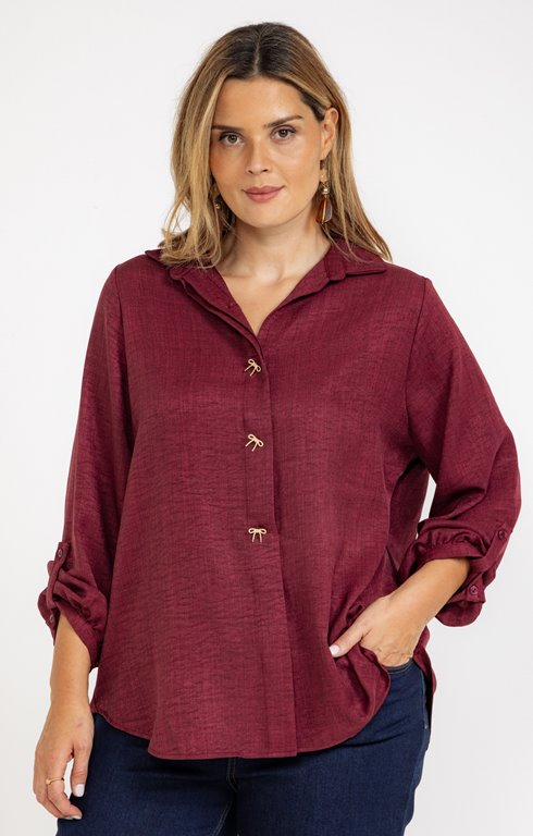 Chemise avec boutons noeuds fantaisies