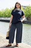 Pantalon large rayures