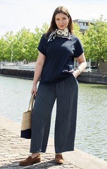 Pantalon large rayures