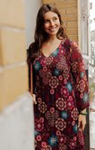 Robe plissée imprimée