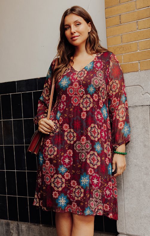 Robe plissée imprimée