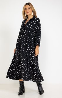 Robe longue à pois