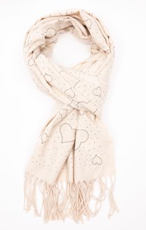 Echarpe avec coeurs strass