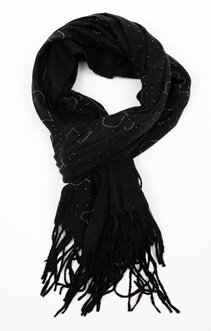 Echarpe avec coeurs strass