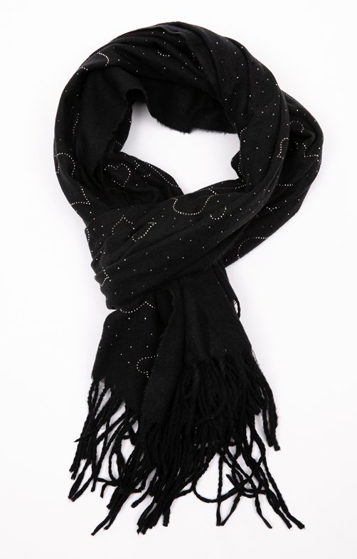 Echarpe avec coeurs strass