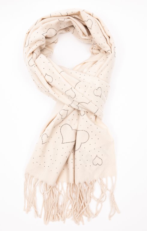 Echarpe avec coeurs strass