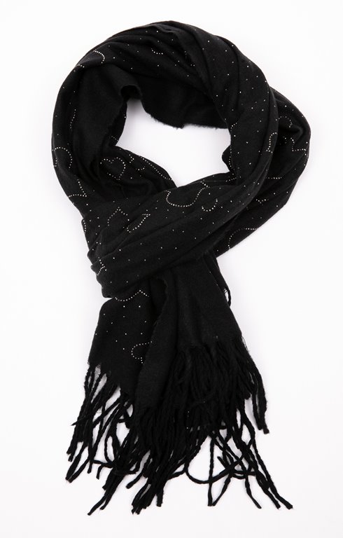 Echarpe avec coeurs strass