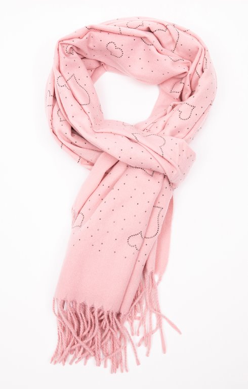 Echarpe avec coeurs strass