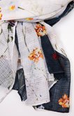 Foulard bicolore à fleurs