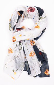 Foulard bicolore à fleurs