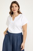 Tee-shirt effet broderie anglaise